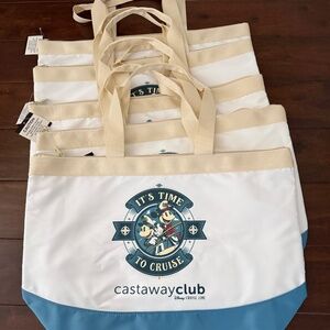 Five (5) NWT Disney Cruise Line Castaway Beach bags